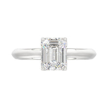 Load image into Gallery viewer, LADIES SOLITAIRE RING 2CT EMERALD DIAMOND 14K WHITE GOLD