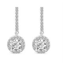 Load image into Gallery viewer, LADIES EARRINGS 2 1/2CT ROUND DIAMOND 14K WHITE GOLD (CENTER STONE ROUND DIAMOND 2CT )