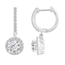 Load image into Gallery viewer, LADIES EARRINGS 2 1/2CT ROUND DIAMOND 14K WHITE GOLD (CENTER STONE ROUND DIAMOND 2CT )