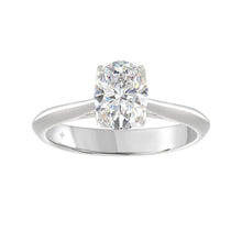 Load image into Gallery viewer, LADIES SOLITAIRE RING 1 1/2CT OVAL DIAMOND 14K WHITE GOLD