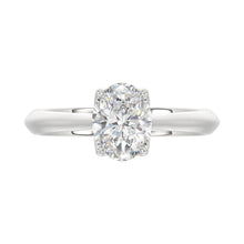 Load image into Gallery viewer, LADIES SOLITAIRE RING 1 1/2CT OVAL DIAMOND 14K WHITE GOLD
