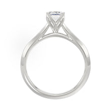 Load image into Gallery viewer, LADIES SOLITAIRE RING 1 1/2CT EMERALD DIAMOND 14K WHITE GOLD