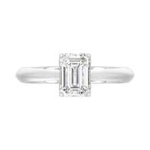 Load image into Gallery viewer, LADIES SOLITAIRE RING 1 1/2CT EMERALD DIAMOND 14K WHITE GOLD