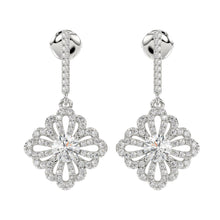 Load image into Gallery viewer, LADIES EARRINGS 1 3/4CT ROUND DIAMOND 14K WHITE GOLD
