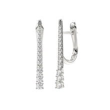 Load image into Gallery viewer, 14K White Gold 0.25CT Natural Diamond Ladies Hoop Earrings