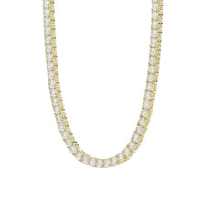 Load image into Gallery viewer, 14K YELLOW GOLD 9 1/2CT 16&quot; ROUND DIAMOND LADIES TENNIS NECKLACE
