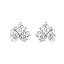 Load image into Gallery viewer, 14K WHITE GOLD 3.00CT PEAR/OVAL/PRINCESS DIAMOND LADIES EARRING

