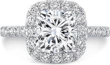 Load image into Gallery viewer, Moissanite 0.5CT, 1CT, 2CT, 3CT Halo Engagement Rings 925 Silver for Women Lab Grow
