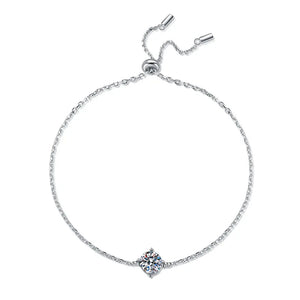 Elegant moissanite bracelet 1CT 925 sterling silver round cut adjustable for women