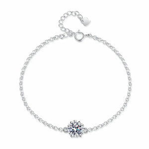 Adjustable clasp detail of 925 sterling silver moissanite bracelet – 1 carat round cut