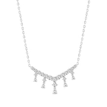 Load image into Gallery viewer, LADIES NECKLACE 3CT ROUND/PEAR DIAMOND 14K WHITE GOLD
