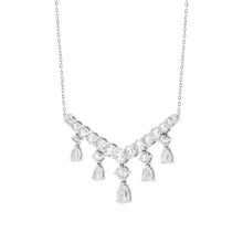 Load image into Gallery viewer, LADIES NECKLACE 3CT ROUND/PEAR DIAMOND 14K WHITE GOLD
