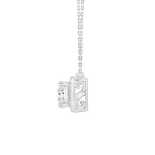 Load image into Gallery viewer, LADIES NECKLACE 1CT ROUND/PRINCESS DIAMOND 14K WHITE GOLD (CENTER STONE PRINCESS DIAMOND 3/4CT )
