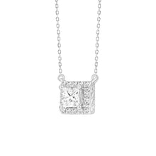 Load image into Gallery viewer, LADIES NECKLACE 1CT ROUND/PRINCESS DIAMOND 14K WHITE GOLD (CENTER STONE PRINCESS DIAMOND 3/4CT )
