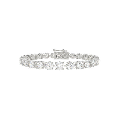 LADIES BRACELET 6 1/2CT ROUND DIAMOND 14K WHITE GOLD