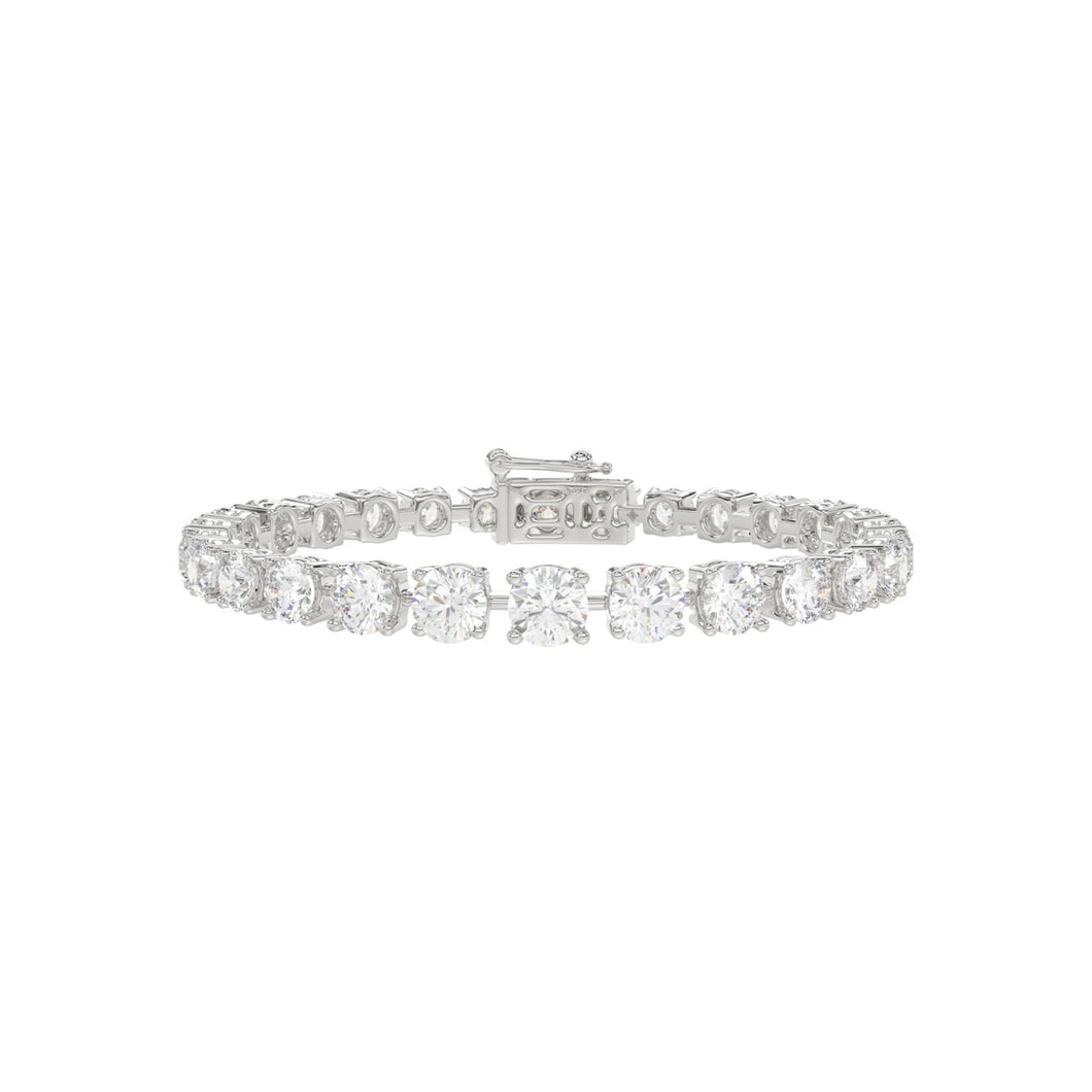 LADIES BRACELET 6 1/2CT ROUND DIAMOND 14K WHITE GOLD
