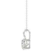 Load image into Gallery viewer, LADIES SOLITAIRE PENDANT WITH CHAIN 1 1/2CT ROUND DIAMOND 14K WHITE GOLD
