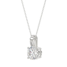 Load image into Gallery viewer, LADIES SOLITAIRE PENDANT WITH CHAIN 1 1/2CT ROUND DIAMOND 14K WHITE GOLD

