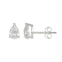 Load image into Gallery viewer, LADIES SOLITAIRE EARRINGS 2CT PEAR DIAMOND 14K WHITE GOLD
