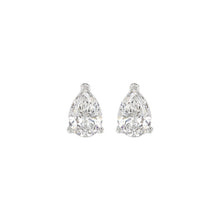 Load image into Gallery viewer, LADIES SOLITAIRE EARRINGS 1 1/2CT PEAR DIAMOND 14K WHITE GOLD
