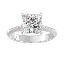 Load image into Gallery viewer, LADIES SOLITAIRE RING 3CT PRINCESS DIAMOND 14K WHITE GOLD
