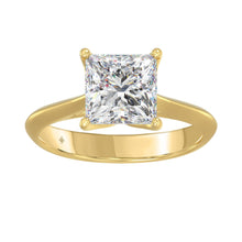 Load image into Gallery viewer, LADIES SOLITAIRE RING 3CT PRINCESS DIAMOND 14K YELLOW GOLD
