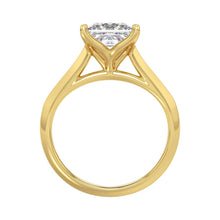 Load image into Gallery viewer, LADIES SOLITAIRE RING 3CT PRINCESS DIAMOND 14K YELLOW GOLD
