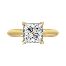 Load image into Gallery viewer, LADIES SOLITAIRE RING 3CT PRINCESS DIAMOND 14K YELLOW GOLD

