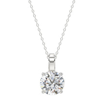 Load image into Gallery viewer, LADIES SOLITAIRE PENDANT WITH CHAIN 2CT ROUND DIAMOND 14K WHITE GOLD
