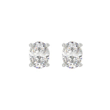Load image into Gallery viewer, LADIES SOLITAIRE EARRINGS 3CT OVAL DIAMOND 14K WHITE GOLD (CENTER STONE OVAL DIAMOND 1 1/2CT )
