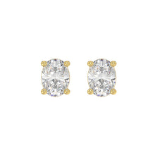 Load image into Gallery viewer, LADIES SOLITAIRE EARRINGS 3CT OVAL DIAMOND 14K YELLOW GOLD (CENTER STONE OVAL DIAMOND 1 1/2CT )
