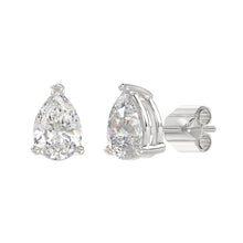 Load image into Gallery viewer, LADIES SOLITAIRE EARRINGS 3CT PEAR DIAMOND 14K WHITE GOLD
