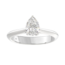 Load image into Gallery viewer, LADIES SOLITAIRE RING 1CT PEAR DIAMOND 14K WHITE GOLD
