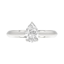 Load image into Gallery viewer, LADIES SOLITAIRE RING 1CT PEAR DIAMOND 14K WHITE GOLD
