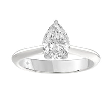 Load image into Gallery viewer, LADIES SOLITAIRE RING 1 1/2CT PEAR DIAMOND 14K WHITE GOLD
