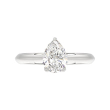 Load image into Gallery viewer, LADIES SOLITAIRE RING 1 1/2CT PEAR DIAMOND 14K WHITE GOLD
