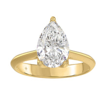 Load image into Gallery viewer, LADIES SOLITAIRE RING 3CT PEAR DIAMOND 14K YELLOW GOLD
