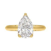 Load image into Gallery viewer, LADIES SOLITAIRE RING 3CT PEAR DIAMOND 14K YELLOW GOLD
