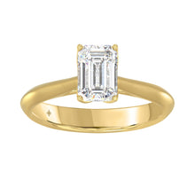 Load image into Gallery viewer, LADIES SOLITAIRE RING 1 1/2CT EMERALD DIAMOND 14K YELLOW GOLD
