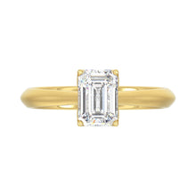 Load image into Gallery viewer, LADIES SOLITAIRE RING 1 1/2CT EMERALD DIAMOND 14K YELLOW GOLD
