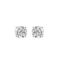Load image into Gallery viewer, LADIES SOLITAIRE EARRINGS 2CT ROUND DIAMOND 14K WHITE GOLD
