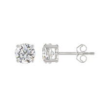 Load image into Gallery viewer, LADIES SOLITAIRE EARRINGS 2CT ROUND DIAMOND 14K WHITE GOLD
