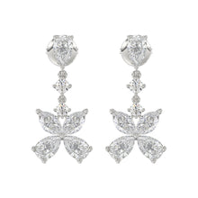 Load image into Gallery viewer, LADIES EARRINGS 3CT ROUND/MARQUISE/PEAR DIAMOND 14K WHITE GOLD
