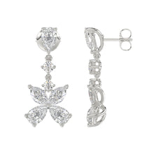 Load image into Gallery viewer, LADIES EARRINGS 3CT ROUND/MARQUISE/PEAR DIAMOND 14K WHITE GOLD
