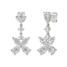 Load image into Gallery viewer, LADIES EARRINGS 3CT ROUND/MARQUISE/PEAR DIAMOND 14K WHITE GOLD
