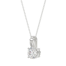 Load image into Gallery viewer, LADIES SOLITAIRE PENDANT WITH CHAIN 1CT ROUND DIAMOND 14K WHITE GOLD (CENTER STONE ROUND DIAMOND 1CT )
