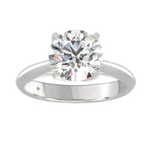 Load image into Gallery viewer, LADIES SOLITAIRE RING 3CT ROUND DIAMOND 14K WHITE GOLD
