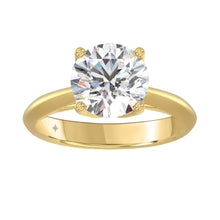 Load image into Gallery viewer, LADIES SOLITAIRE RING 3CT ROUND DIAMOND 14K YELLOW GOLD
