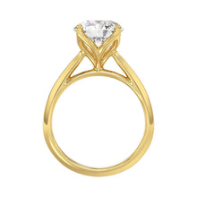 Load image into Gallery viewer, LADIES SOLITAIRE RING 3CT ROUND DIAMOND 14K YELLOW GOLD
