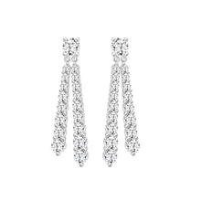 Load image into Gallery viewer, LADIES EARRINGS 3CT ROUND DIAMOND 14K WHITE GOLD
